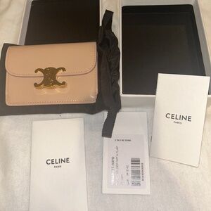 Brand new Celine patent leather card holder